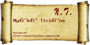Nyókó Ticiána névjegykártya
